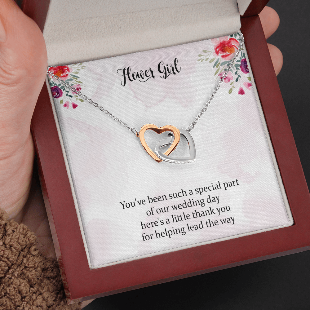 Interlocking Heart Necklace - Flower Girl You've Been Such A Special Part Of Our Wedding Day'