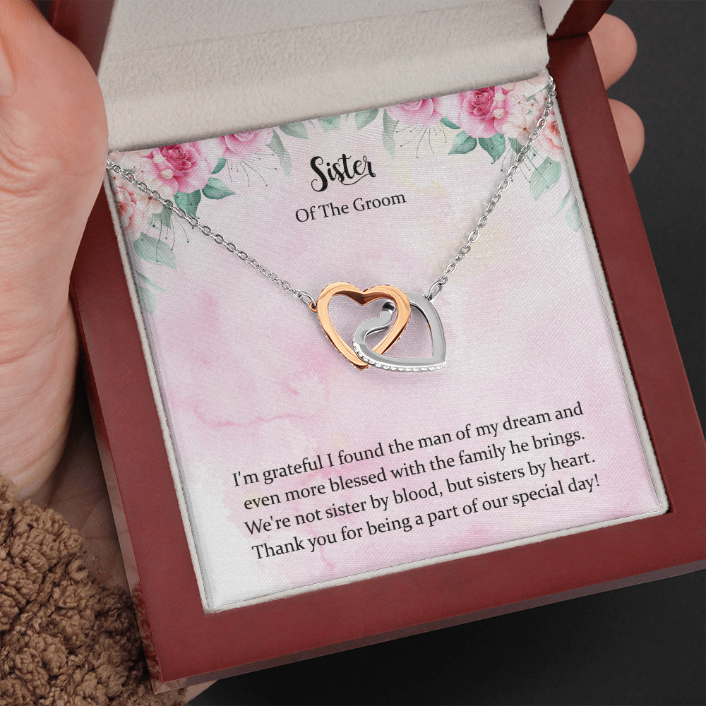 Sister of the Groom Necklace Gift for Sister in Law on Wedding Day Jewelry for Groom Sister in Law Gift Thank You Bridesmaid Sister by Heart