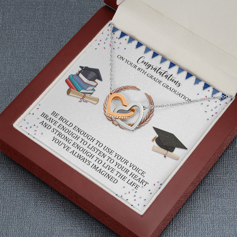 8th Grade Graduation Gift For Her, Heart Necklace, 2022 Junior High Middle School Graduation Gifts