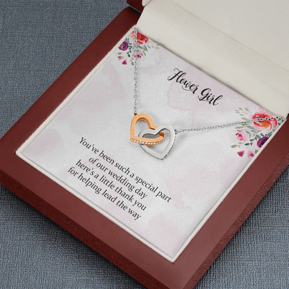 Interlocking Heart Necklace - Flower Girl You've Been Such A Special Part Of Our Wedding Day'
