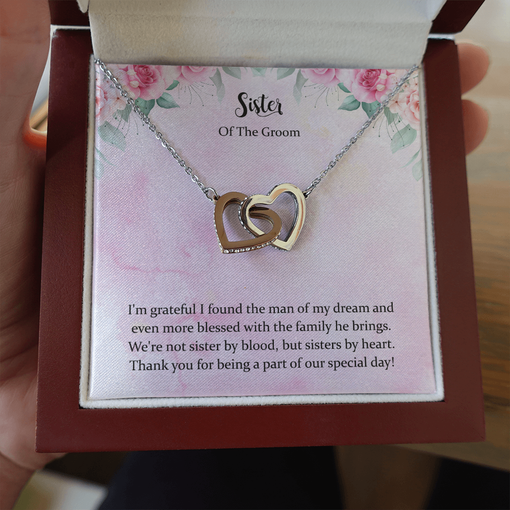 Sister of the Groom Necklace Gift for Sister in Law on Wedding Day Jewelry for Groom Sister in Law Gift Thank You Bridesmaid Sister by Heart