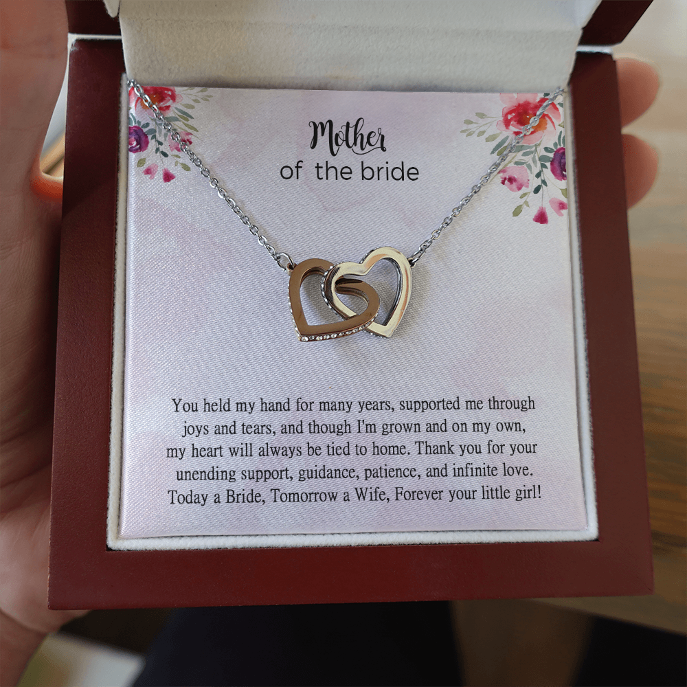 Mother of the Bride Necklace Gift from Daughter Necklace Card Personalized Gift for Mother on Wedding Day Mom Gift from Bride Wedding Gifts