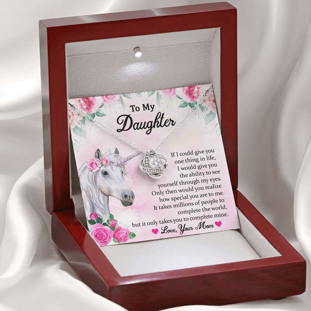 Daughter Gift from Mom to Daughter Necklace with Message Card for Birthday Graduation Christmas, Gift from Dad Grandma Grandmother to Daughter