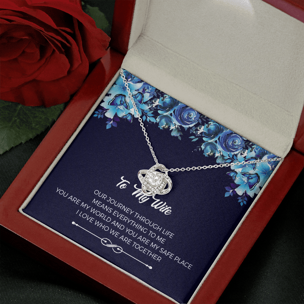 Anniversary Valentines Love Knot Necklace Gift For Wife