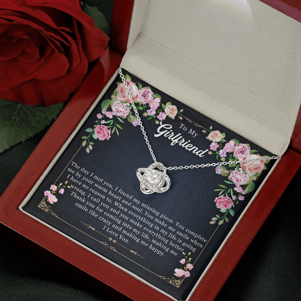 To My Beautiful Girlfriend Love Knot Necklace Gift