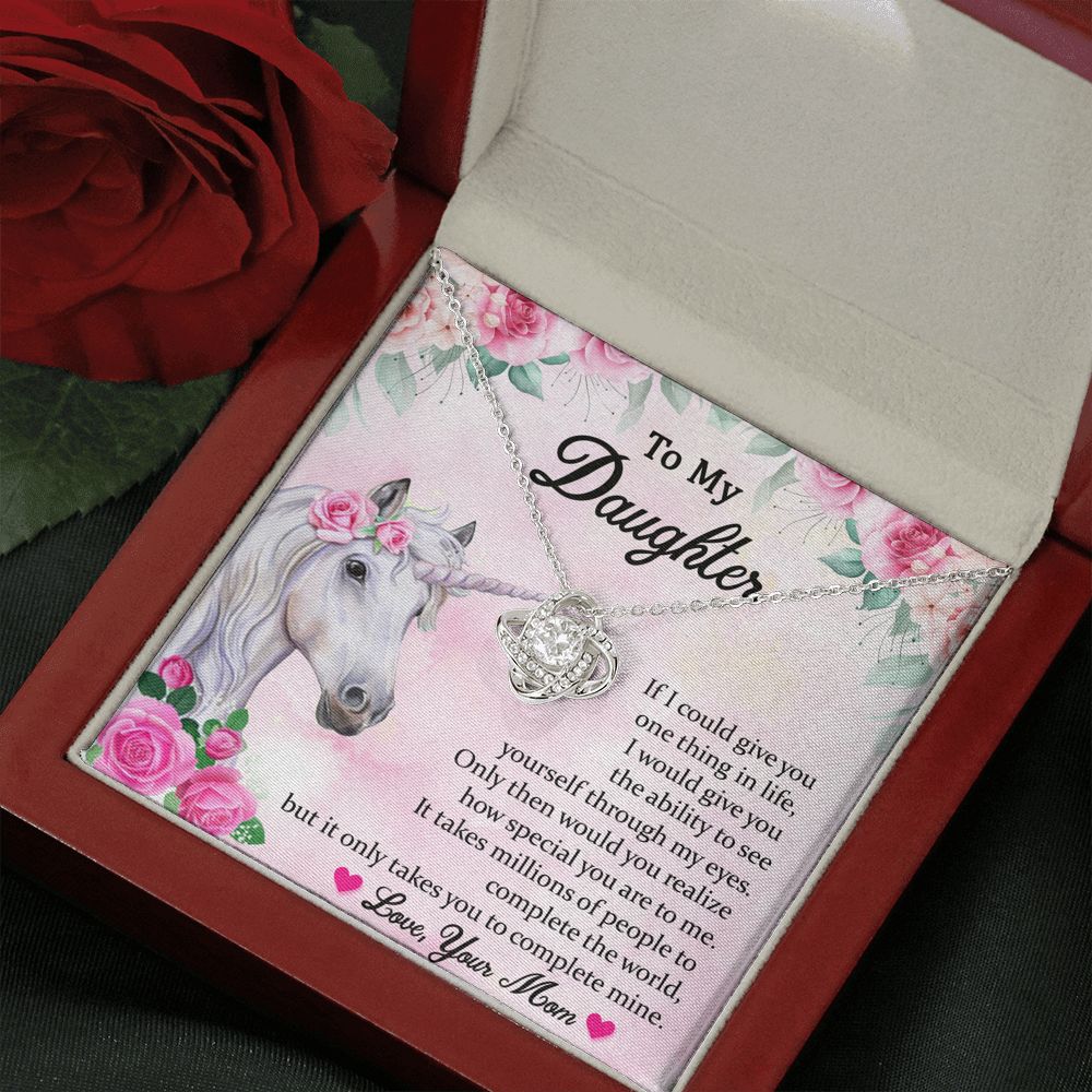 Daughter Gift from Mom to Daughter Necklace with Message Card for Birthday Graduation Christmas, Gift from Dad Grandma Grandmother to Daughter
