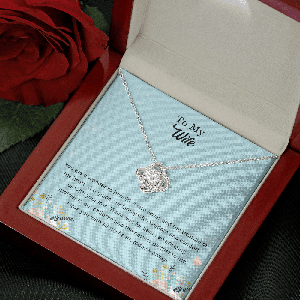 To My Wife Love Knot Necklace, Anniversary Gift For Wife