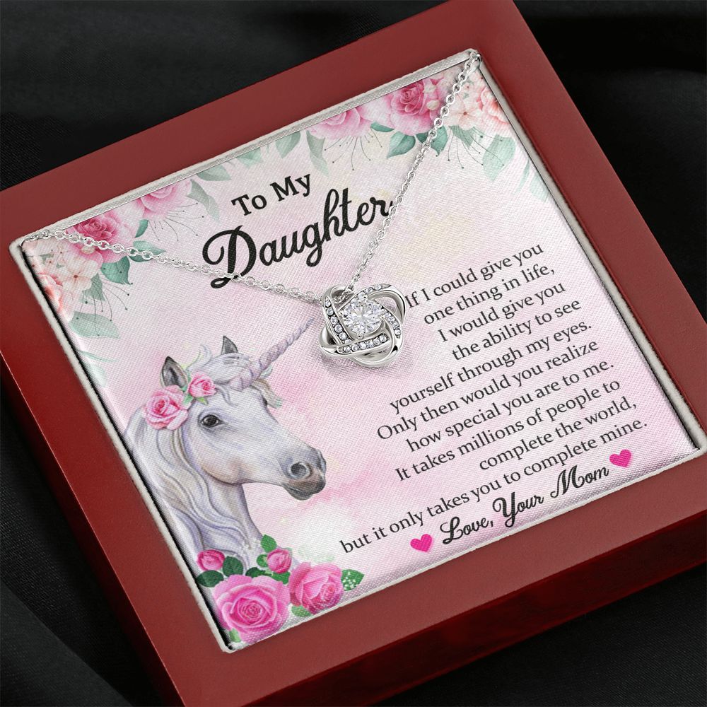 Daughter Gift from Mom to Daughter Necklace with Message Card for Birthday Graduation Christmas, Gift from Dad Grandma Grandmother to Daughter