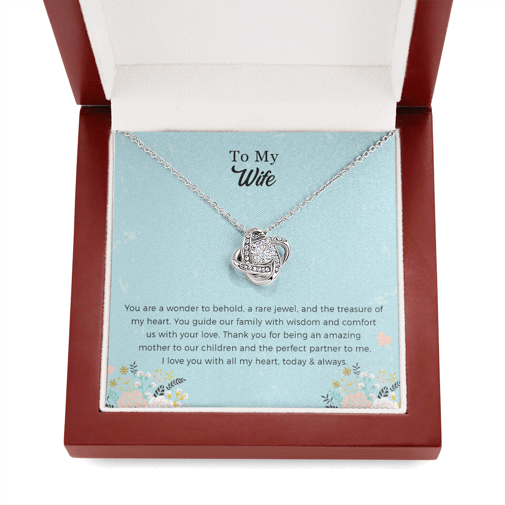 To My Wife Love Knot Necklace, Anniversary Gift For Wife