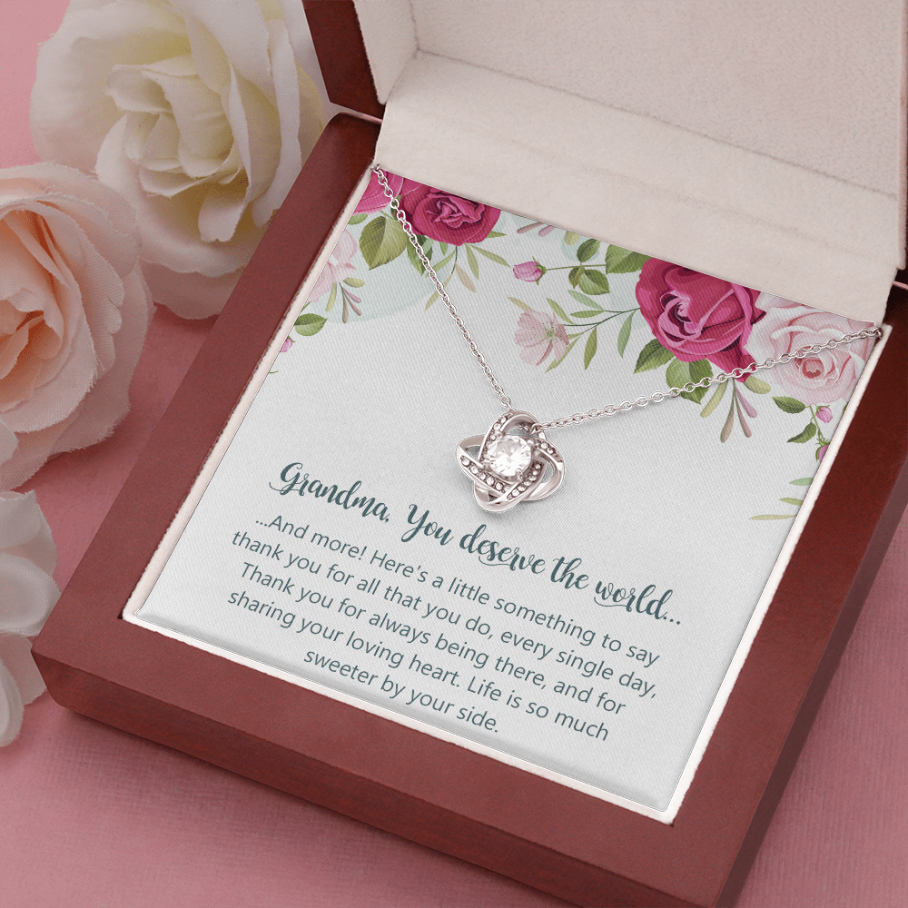 Gifts for Grandma Necklace Love Knot Necklace Birthday Gifts for Grandma from Granddaughter
