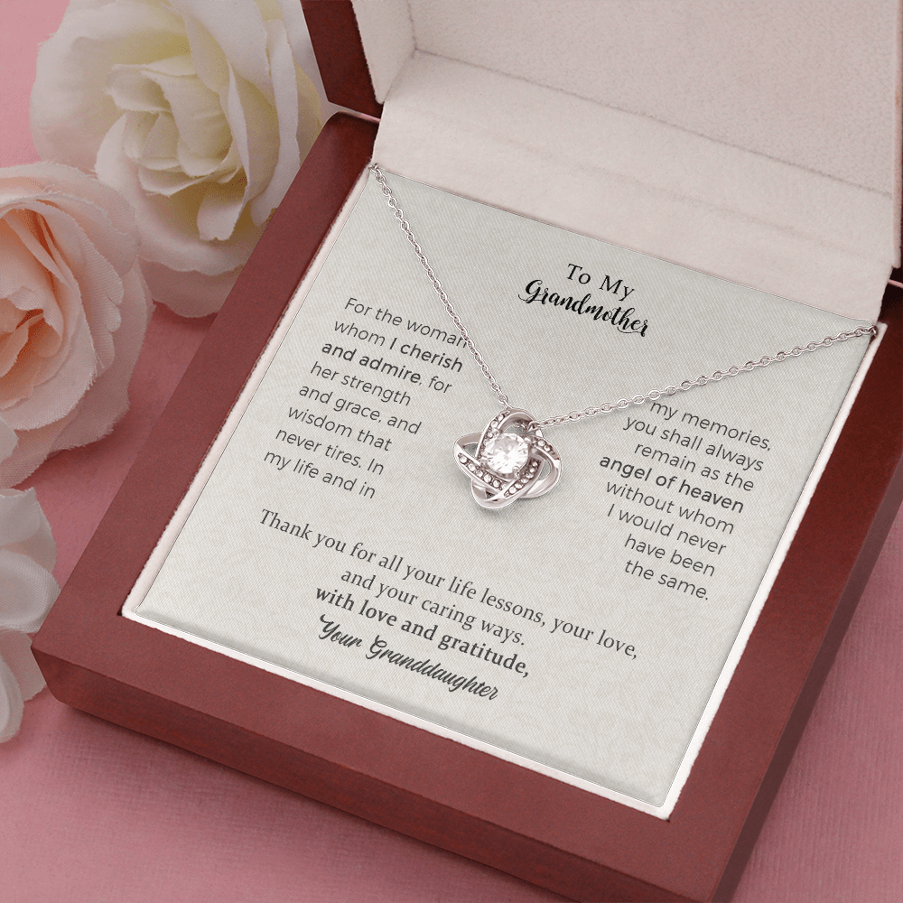 To my Darling Grandmother, Thank you for all Love Knot Necklace For Grandmother From Grandchild, Mom Necklaces For Women, Birthday Gift Ideas, Mother's Day Jewelry For Her