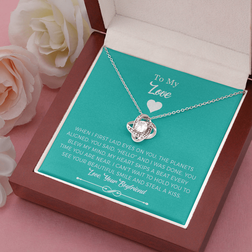Girlfriend Love Knot Necklace Gift For Girlfriend, When I First Laid Eyes On You.