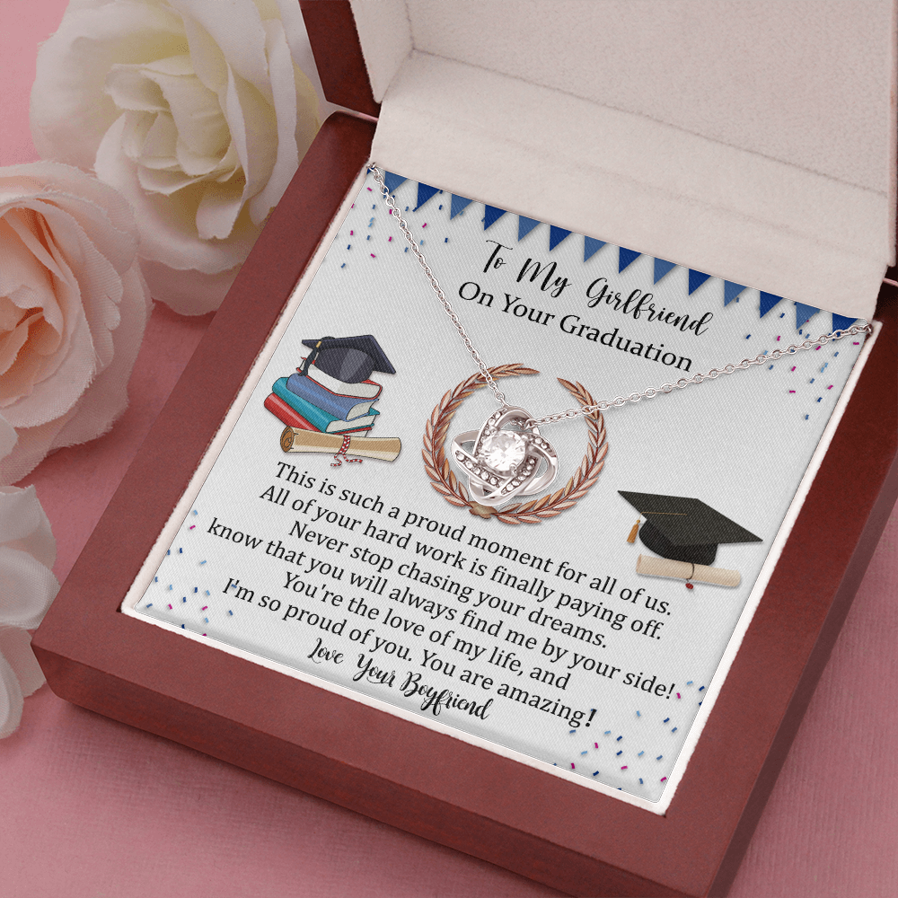 Girlfriend Love Knot Graduation Gift, Romantic Graduation Gift for Girlfriend from Boyfriend, Necklace for Girlfriend on Her Graduation Day