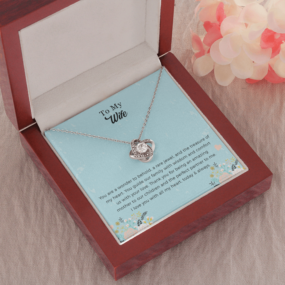 To My Wife Love Knot Necklace, Anniversary Gift For Wife