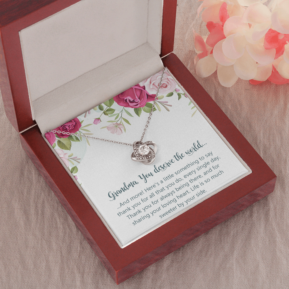 Gifts for Grandma Necklace Love Knot Necklace Birthday Gifts for Grandma from Granddaughter