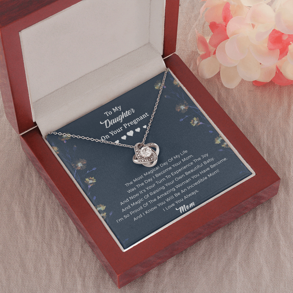 Daughter Pregnancy Love Knot Necklace - I'm So Proud Of The Amazing Woman You Have Become