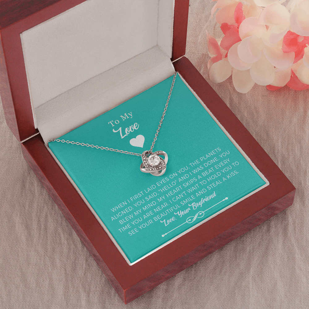 Girlfriend Love Knot Necklace Gift For Girlfriend, When I First Laid Eyes On You.