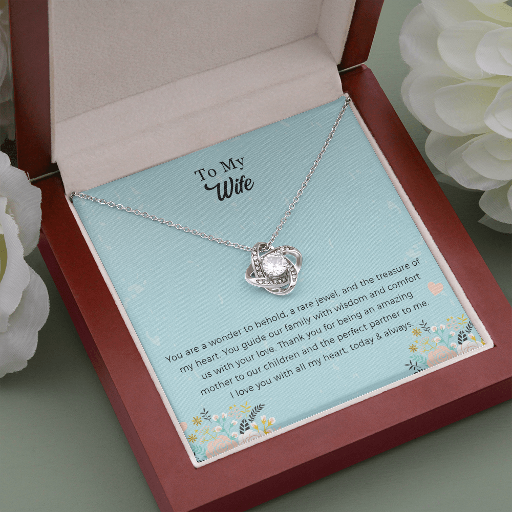To My Wife Love Knot Necklace, Anniversary Gift For Wife