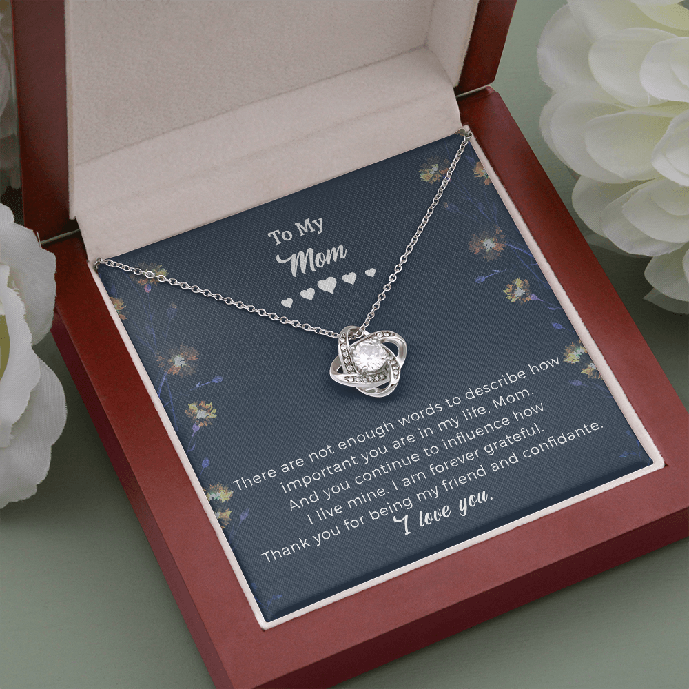 Personalized Gift To My Mom Love Knot Necklace, Birthday Valentines Gift to My Mother