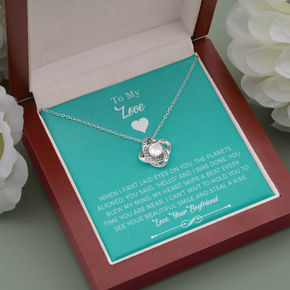Girlfriend Love Knot Necklace Gift For Girlfriend, When I First Laid Eyes On You.