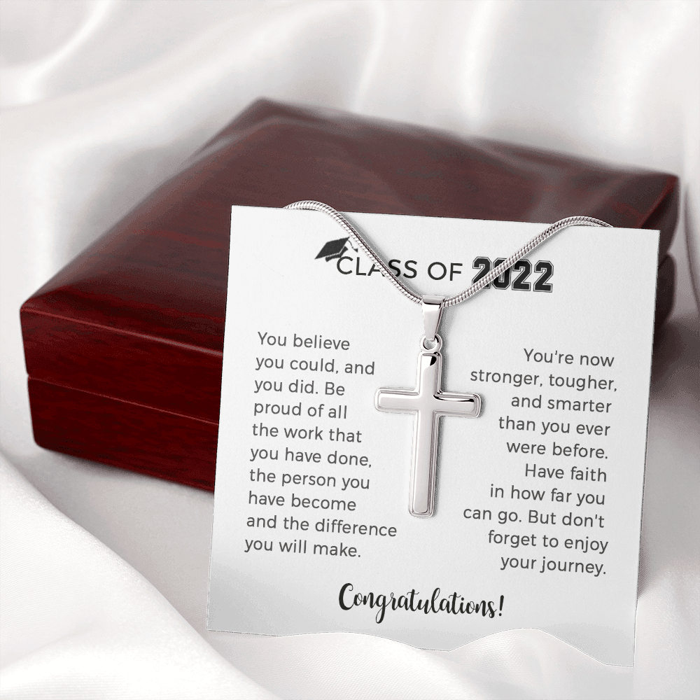 To My Son Cross Necklace From Mom, Dad - Graduation Gifts For Him, Best Graduation Gifts For Guys, Graduation Gift High School Boy, Graduation Gift College Male, Guy Graduation Gift