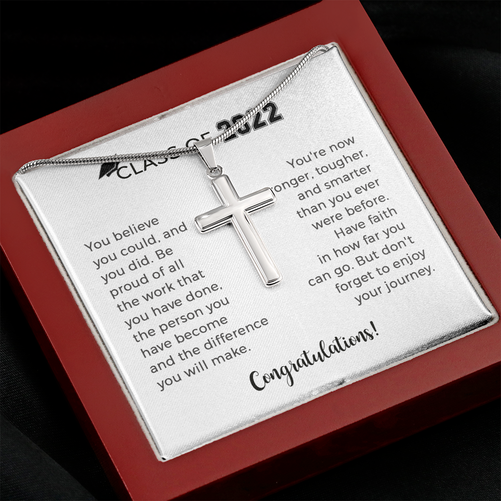 To My Son Cross Necklace From Mom, Dad - Graduation Gifts For Him, Best Graduation Gifts For Guys, Graduation Gift High School Boy, Graduation Gift College Male, Guy Graduation Gift