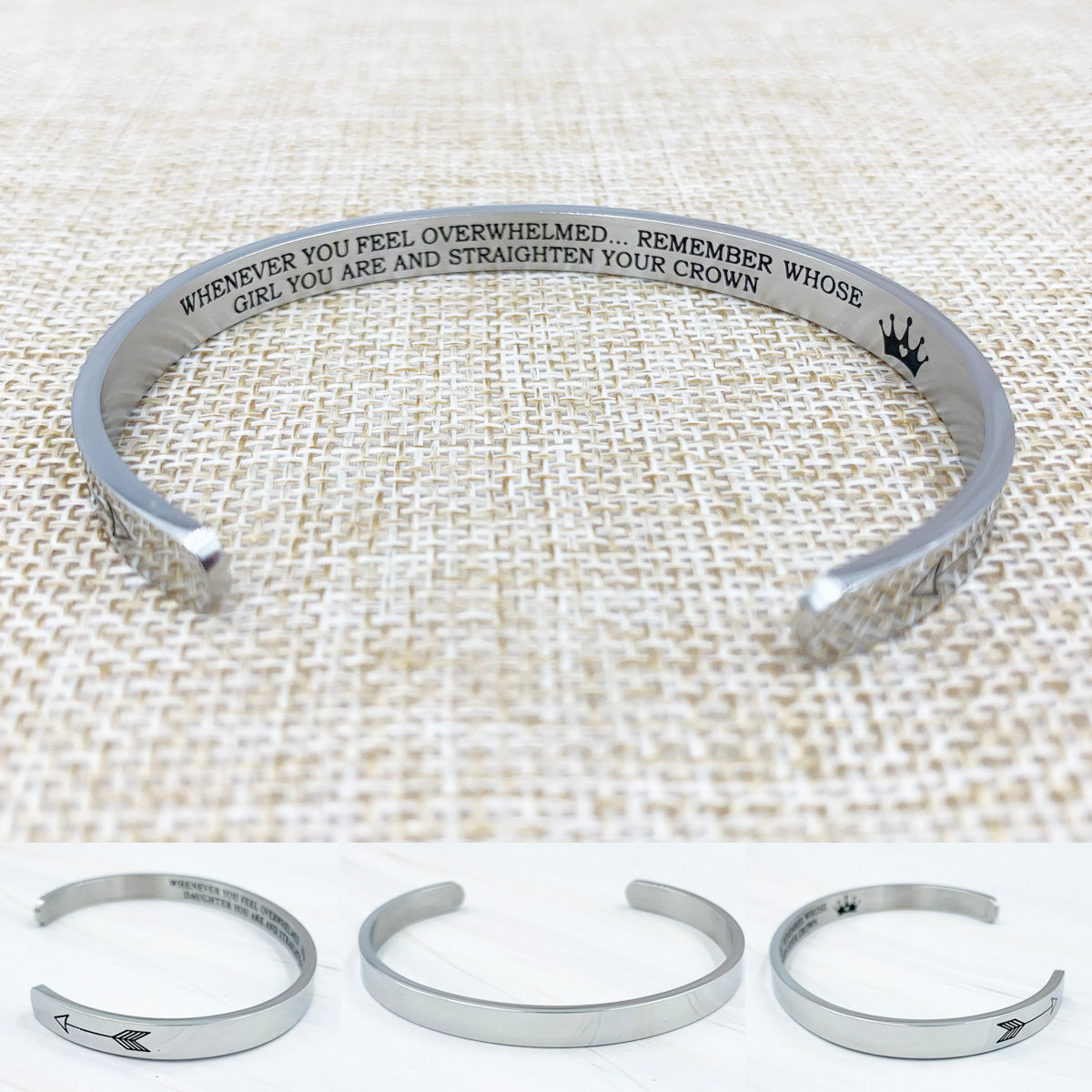 Whenever You Feel Overwhelmed... Remember Whose Daughter You Are and Straighten Your Crown Bracelet