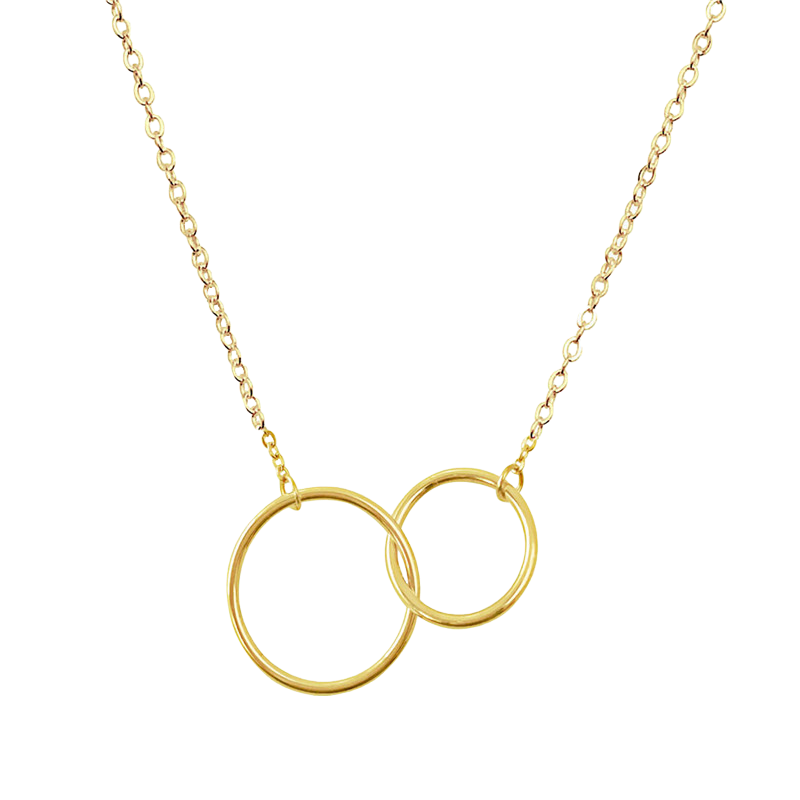 Unbiological Sister Best Friend Gift Necklace, Long Distance, Quotes, Friends Forever, Double Circles