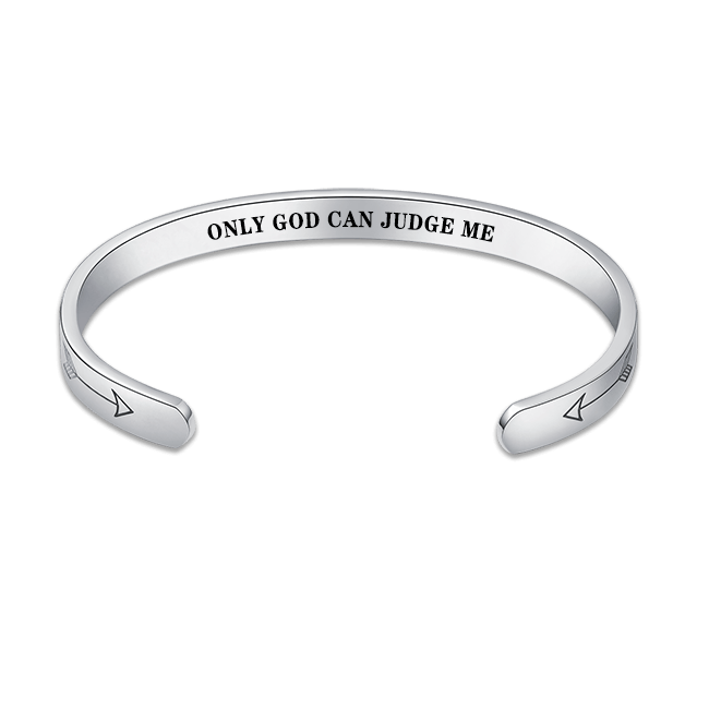 Only God Can Judge Me Inspirational Hidden Message Bracelet Cuff