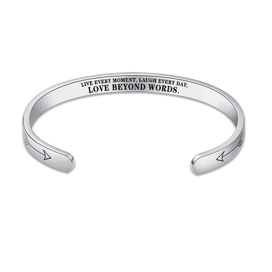 "Live Every Moment, Laugh Every Day, Love Beyond Words" Motivational Bracelet