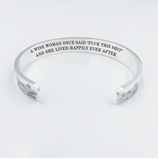 "A Wise Woman Once Said"" Silver-plated Bracelet