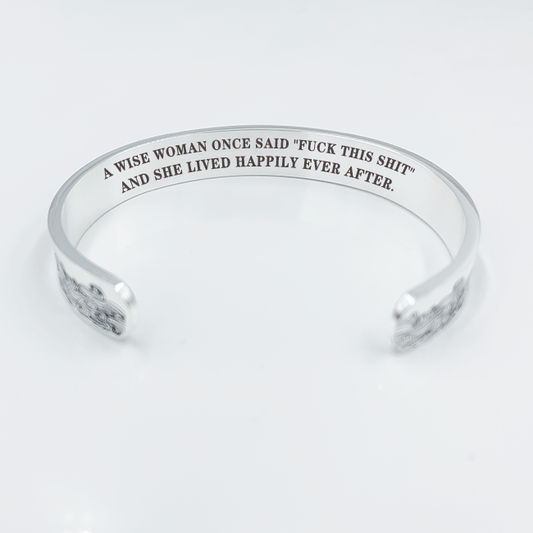 "A Wise Woman Once Said"" Silver-plated Bracelet