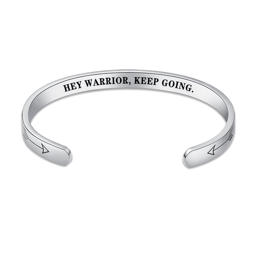 "HEY WARRIOR, KEEP GOING." Inspirational Bracelet