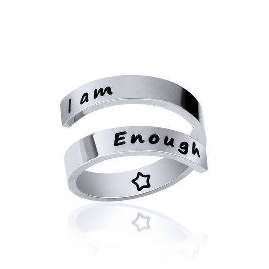 I Am Enough Wrap Adjustable Ring
