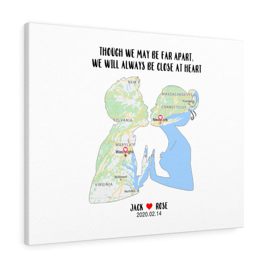 Custom Long Distance Love Canvas Gallery Wraps