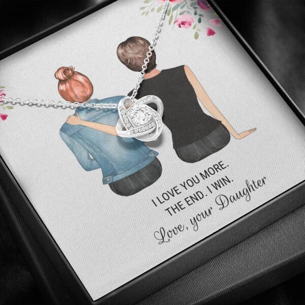 Love Knot Necklace With Personalized Message Card For Mom From Daughter