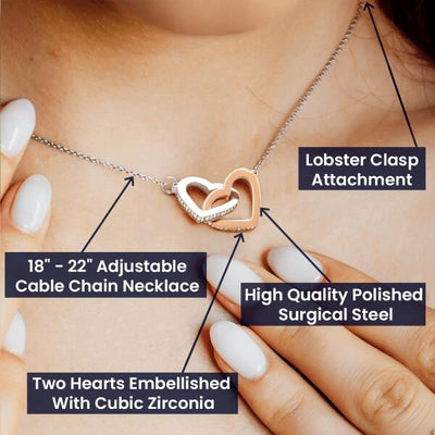 Interlocking Heart Necklace For Dear Sister