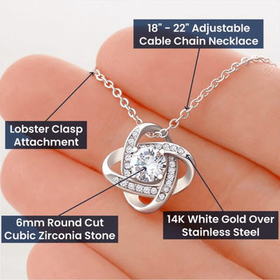 Valentine's Day Gifts for Girlfriend Wife， Love Knot Necklace With Personalized Message Card