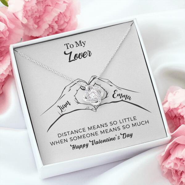 Valentine's Day Gifts for Girlfriend Wife， Love Knot Necklace With Personalized Message Card