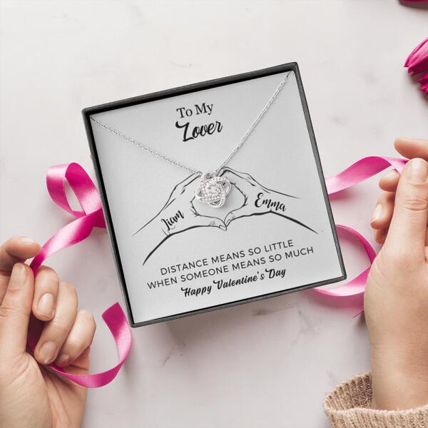 Valentine's Day Gifts for Girlfriend Wife， Love Knot Necklace With Personalized Message Card
