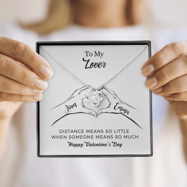 Valentine's Day Gifts for Girlfriend Wife， Love Knot Necklace With Personalized Message Card
