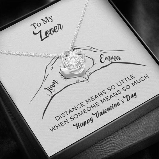 Valentine's Day Gifts for Girlfriend Wife， Love Knot Necklace With Personalized Message Card