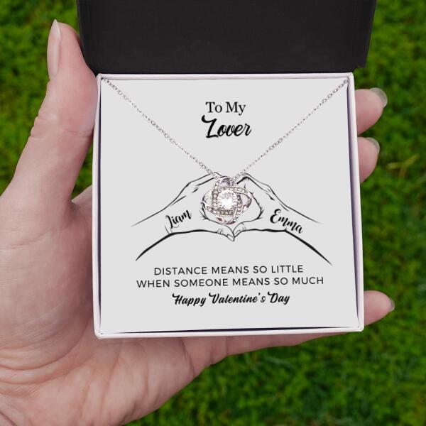 Valentine's Day Gifts for Girlfriend Wife， Love Knot Necklace With Personalized Message Card