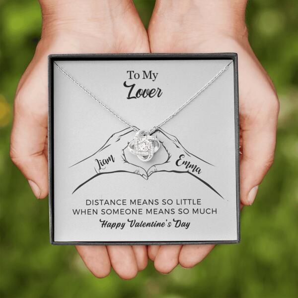 Valentine's Day Gifts for Girlfriend Wife， Love Knot Necklace With Personalized Message Card