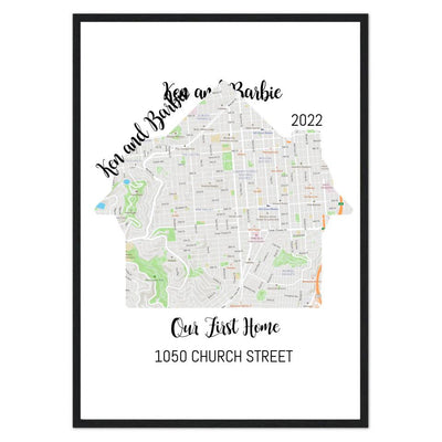 Housewarming Gift, Our First Home, House Map, First Home Gift For Couple, Personalized Map Art, Personalized House Warming Gifts, New Home