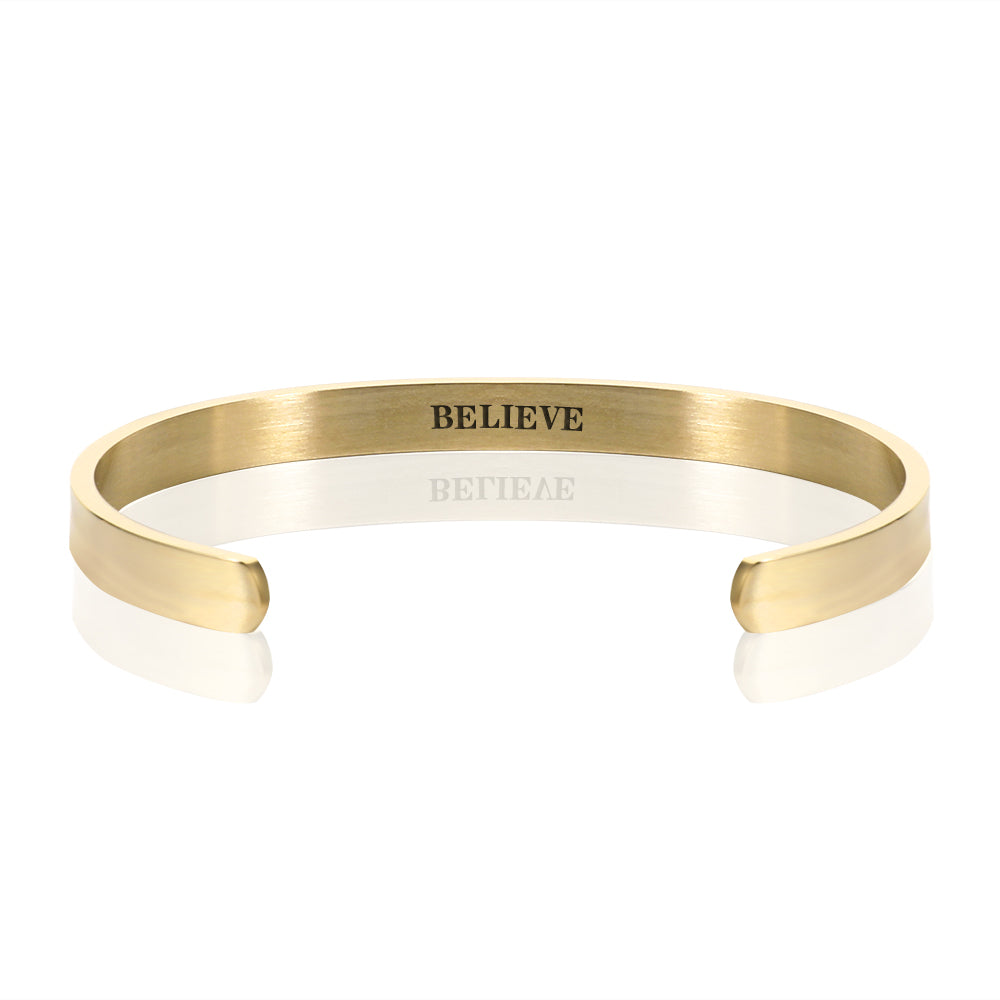 BELIEVE BRACELET BANGLE - Gold