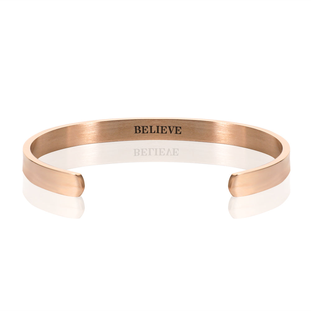 BELIEVE BRACELET BANGLE - Rose Gold