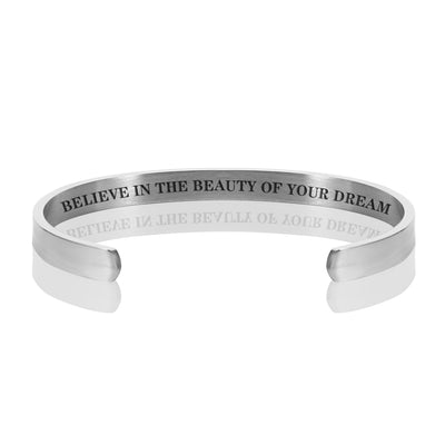 BELIEVE IN THE BEAUTY OF YOUR DREAM BRACELET BANGLE - Silver