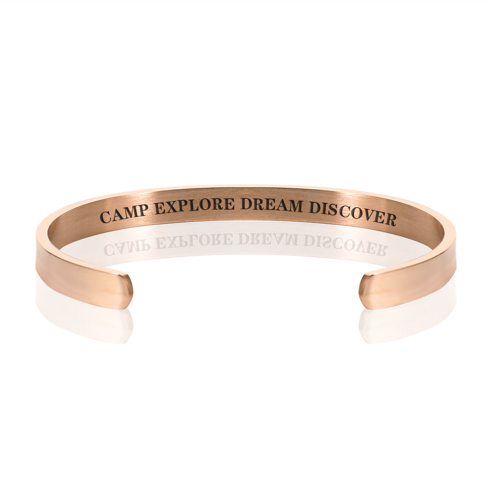 CAMP EXPLORE DREAM DISCOVER BRACELET BANGLE - Rose Gold