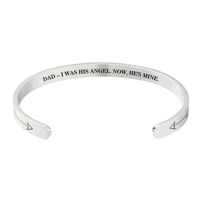 Dad Engraved Bracelet, Loss Of Father, Grief, Mourning, Death, Dad Memorial Bracelet, Angel Wings